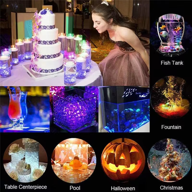 Battery Operated LED Underwater Lights Remote 13 Colors Submersible Light RGB Tea Lamp for Weeding Xmas Valentine'S Day Party