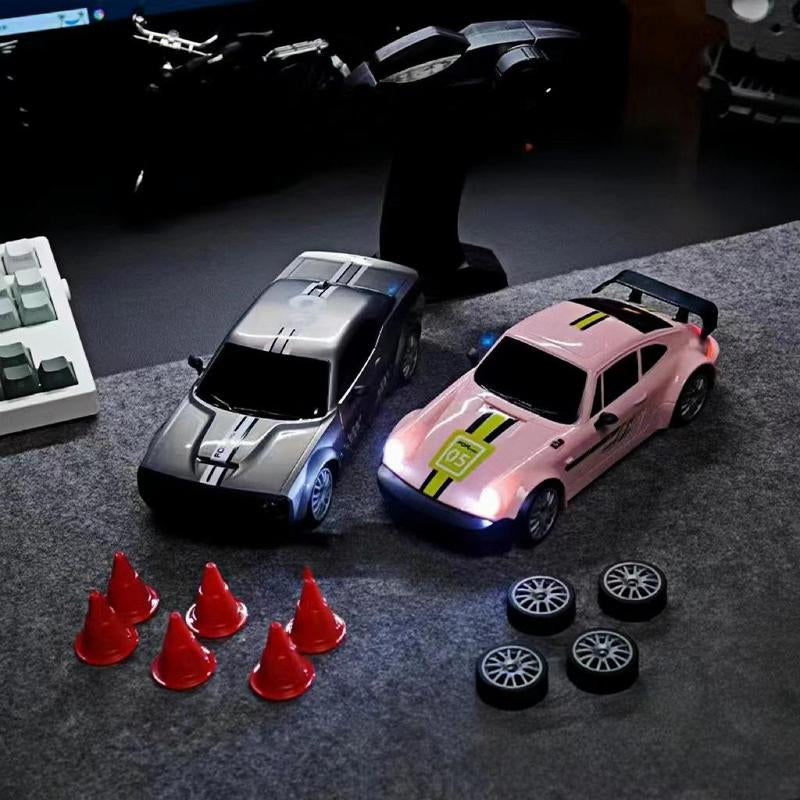 Remote Control Drift Car, 1 Count 1:16 Scale Rc Car with Led Light, Rc Car with Racing Rubber Tires & Cones, Rc Car for Beginners, Rc Cars