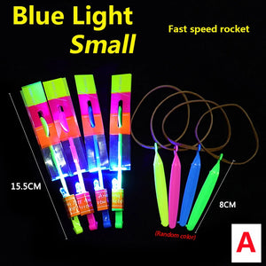 New 50/30/10/5/1Pc Amazing Light Toy Arrow Rocket Helicopter Flying Toy LED Light Toys Party Fun Gifts Rubber Band Catapult