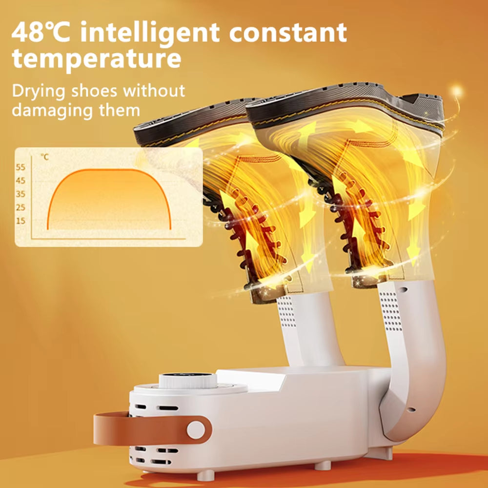 Electric Shoe Dryer, Boot Warmer Shoes Foot Boot Dryer Foldable Timed Deodorizing Eliminate Odor Fast Drying Boot Deodorizer