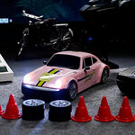 Remote Control Drift Car, 1 Count 1:16 Scale Rc Car with Led Light, Rc Car with Racing Rubber Tires & Cones, Rc Car for Beginners, Rc Cars