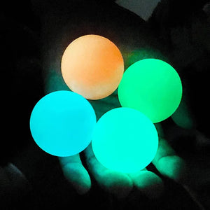 10/5Pcs Luminous Sticky Ball Glow in the Dark Ball Throwing Indoor Decompression TPR Sticky Balls Target Ball Kids Sticky Balls