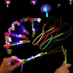 New 50/30/10/5/1Pc Amazing Light Toy Arrow Rocket Helicopter Flying Toy LED Light Toys Party Fun Gifts Rubber Band Catapult