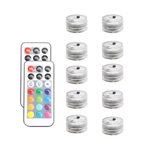 Battery Operated LED Underwater Lights Remote 13 Colors Submersible Light RGB Tea Lamp for Weeding Xmas Valentine'S Day Party