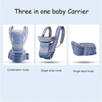 Cotton Baby Carrier Newborn & Toddler with Waist Stool Multifunctional Ergonomic Removable Seat Soft Infant Carrier All Seasons