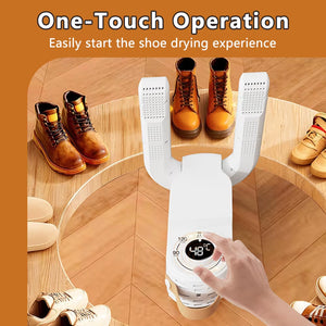 Electric Shoe Dryer, Boot Warmer Shoes Foot Boot Dryer Foldable Timed Deodorizing Eliminate Odor Fast Drying Boot Deodorizer