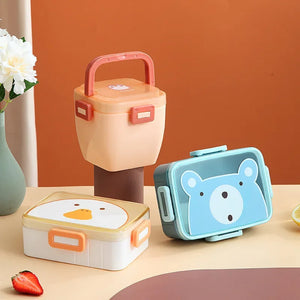 Kawaii Cute Bento Lunch Box for Kids Girls Children School Portable Mini Snack Sandwich Food Container Boxes