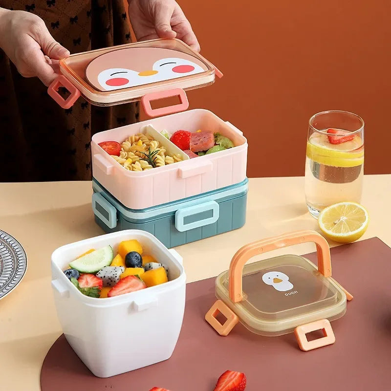 Kawaii Cute Bento Lunch Box for Kids Girls Children School Portable Mini Snack Sandwich Food Container Boxes