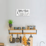 Kitchen Rules Wall Decor Funny Inspirational Quote Canvas Print Art Modern Rustic Farmhouse Kitchen Decorative (8X16 Inch, W)